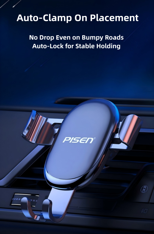 Gravity auto-clamp closes automatically when the phone is placed