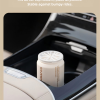 Compact solid car air freshener fits in car cup holder and stays stable on bumpy rides